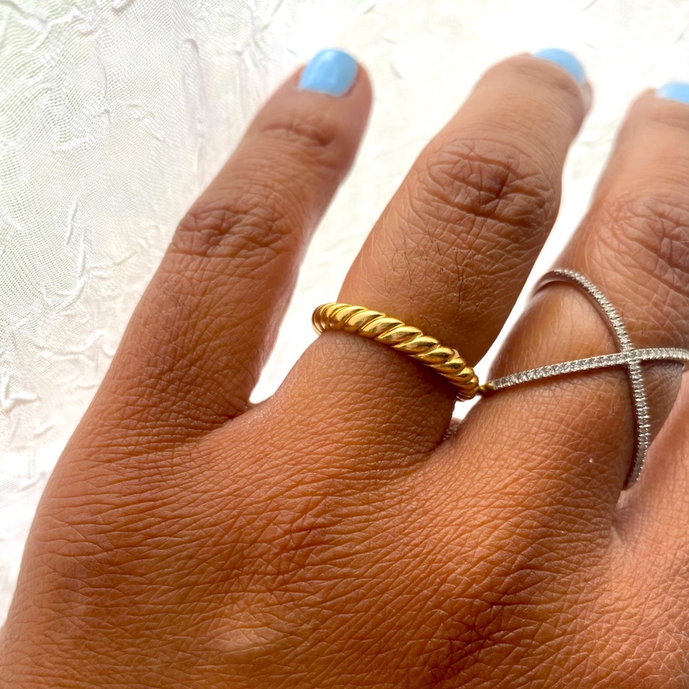 David Yurman Wedding band twist yellow gold